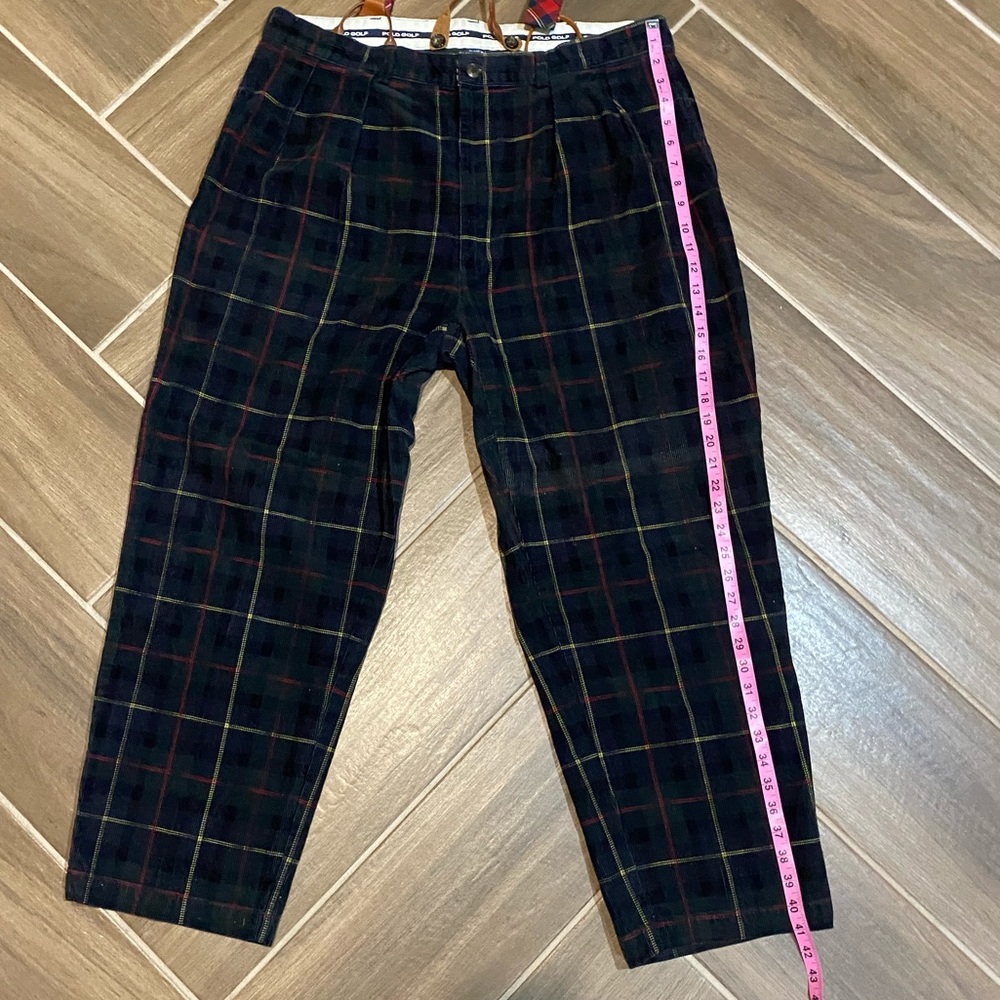 Polo Plaid With Suspenders Golf Pants Size: 40x30 - Picture 8 of 9